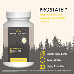 Mountain Peak Prostate Supplement capsules closeup highlights key ingredients.