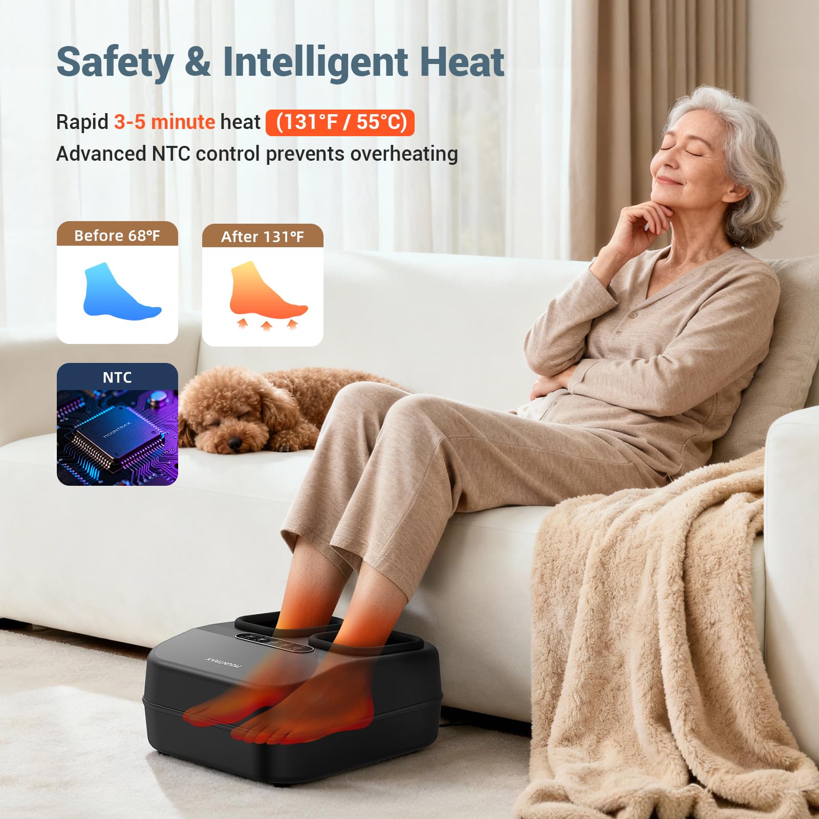 Mountrax Foot Massager timer with 15 and 30 minute options