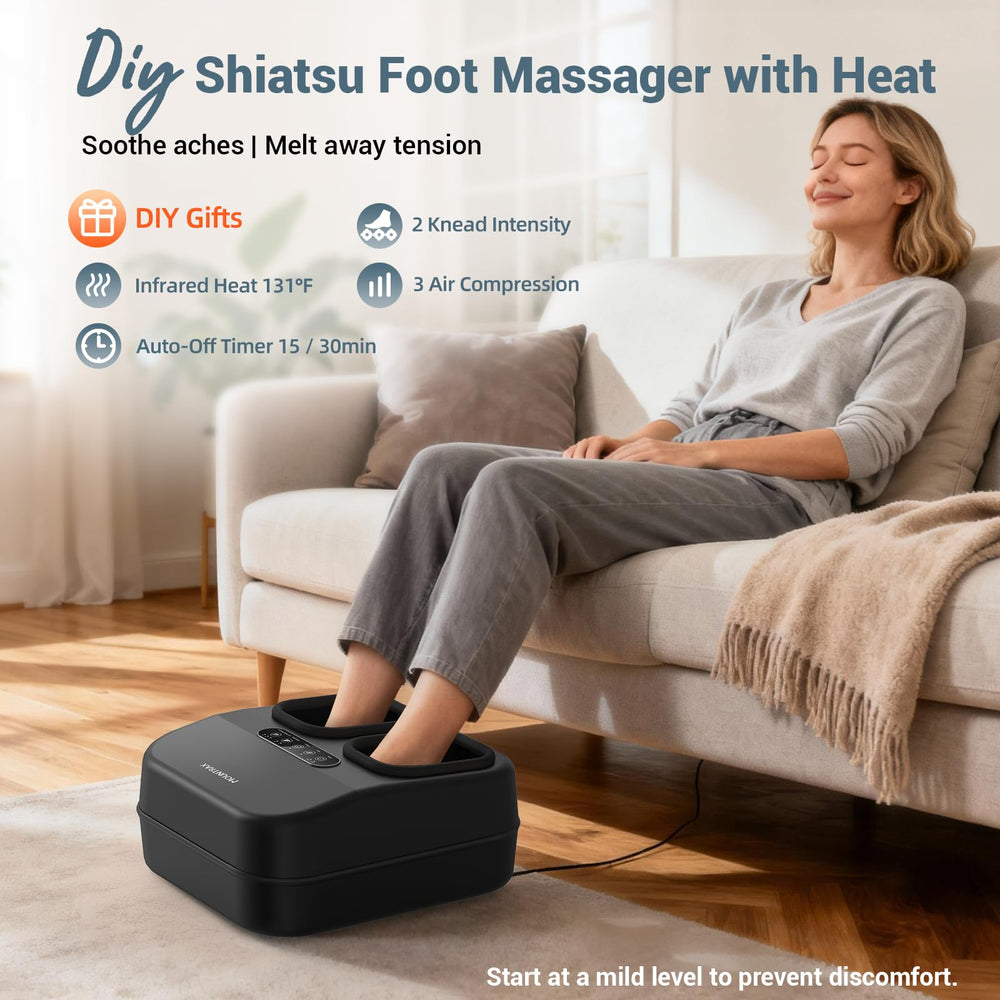 Mountrax Foot Massager heating function warms feet for comfort