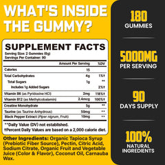 Moursope gummies label shows vegan and gluten-free nutrition for clean supplementation