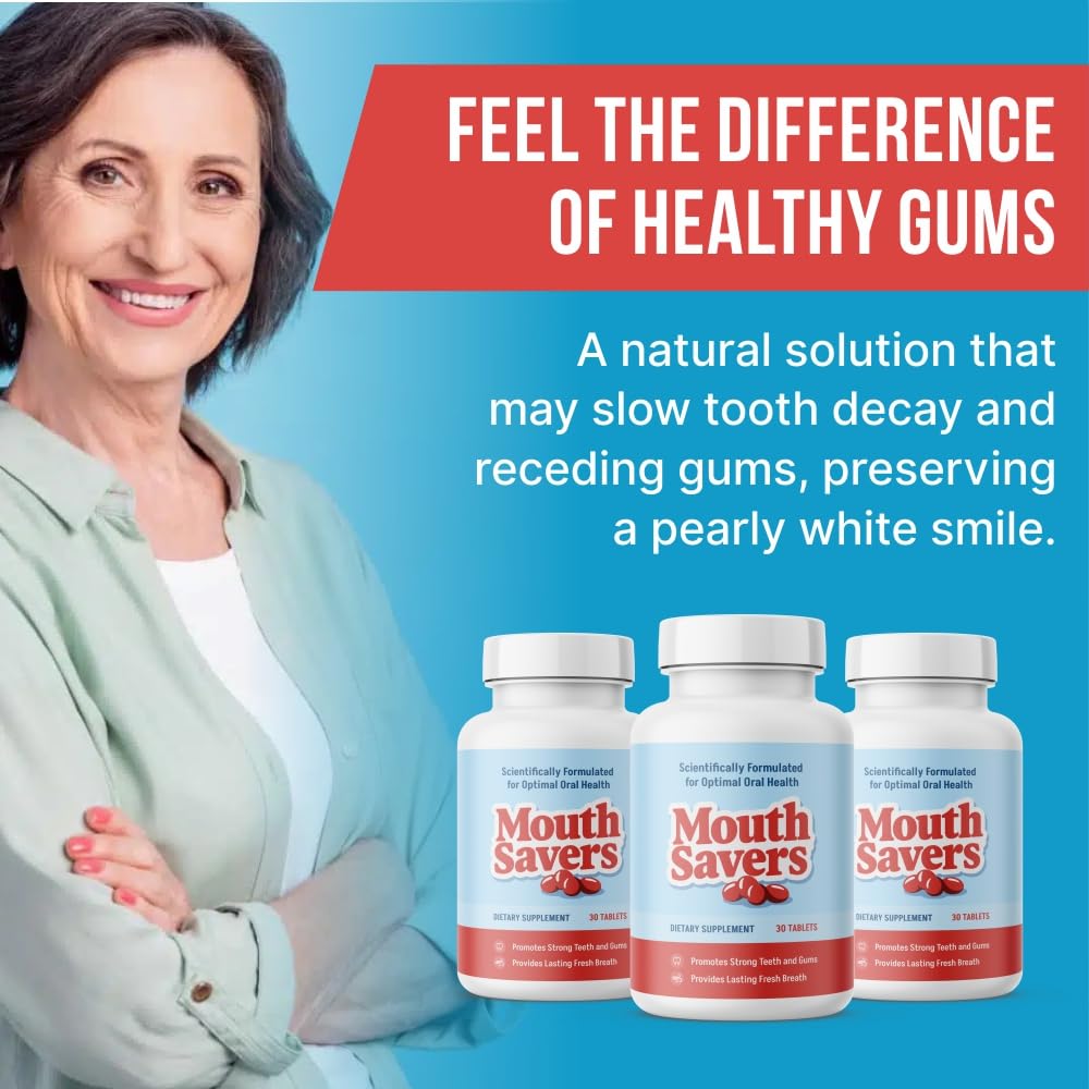 Mouth Savers teeth-and-gums-support image highlights balanced oral health.