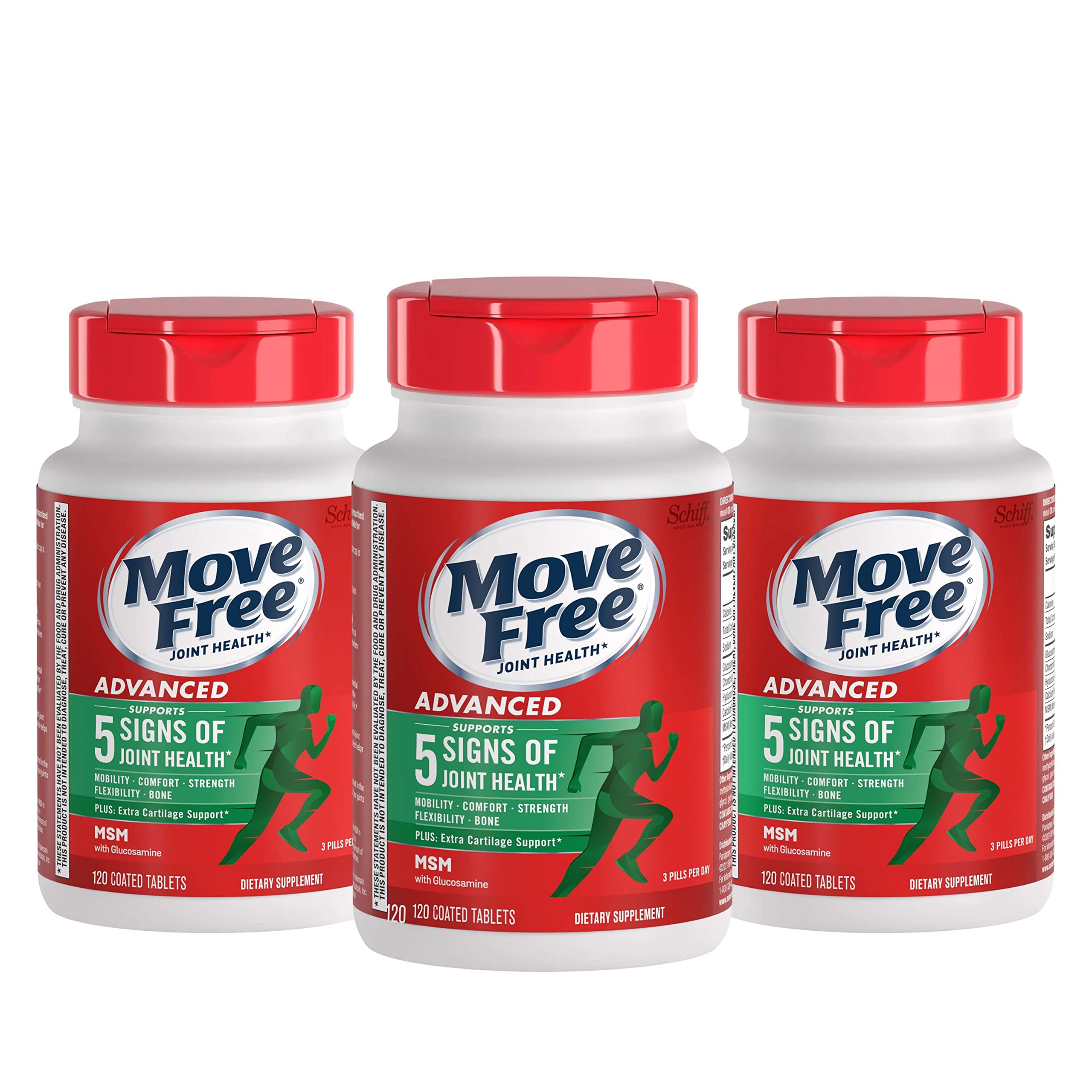 Move Free Advanced bottle label—shows the joint formula for mobility support.