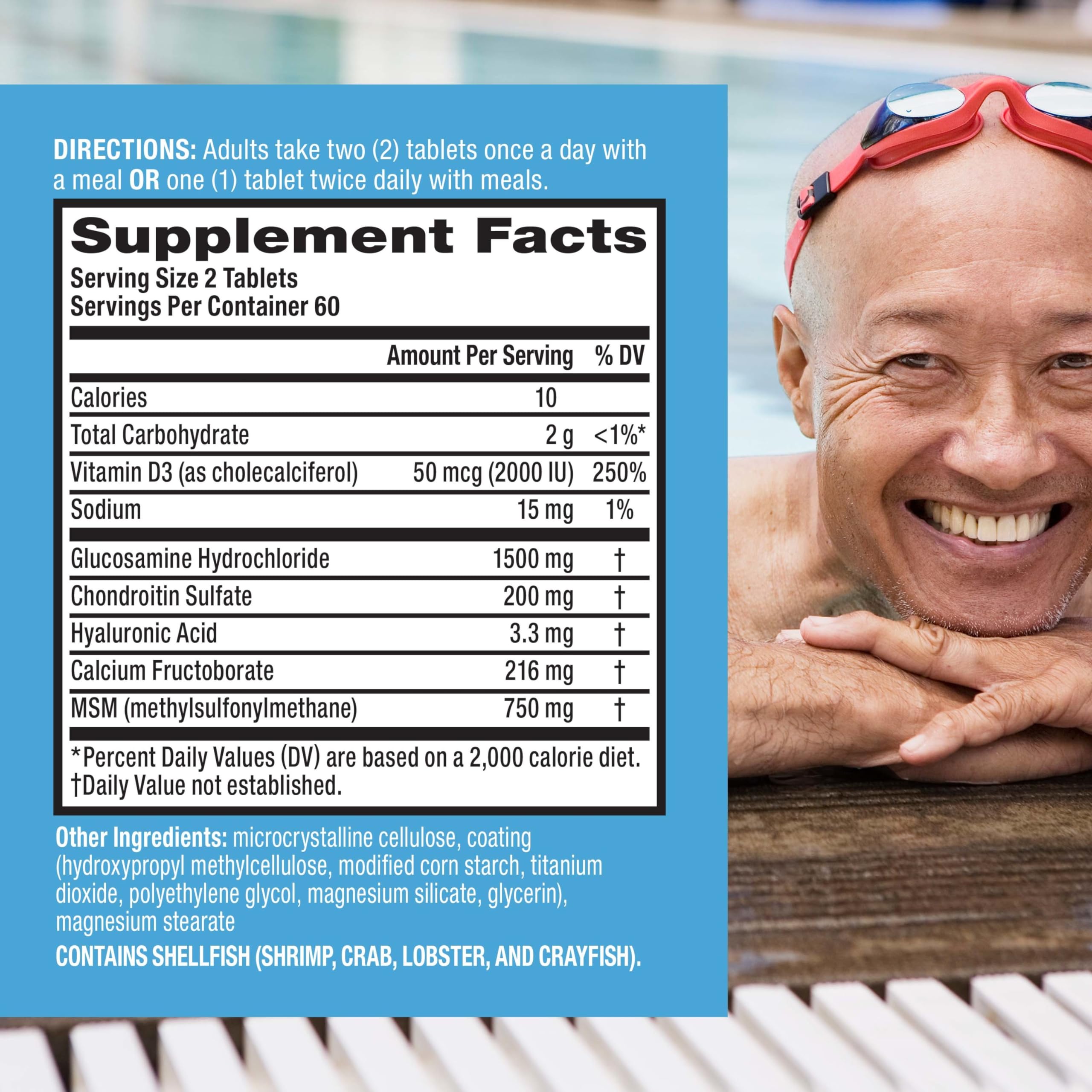 Move Free Advanced chondroitin tablet close-up emphasizing cartilage support.