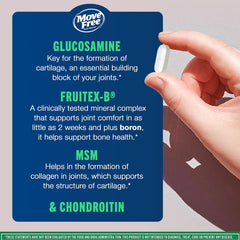 Move Free Advanced Plus MSM label shows mineral complex and support