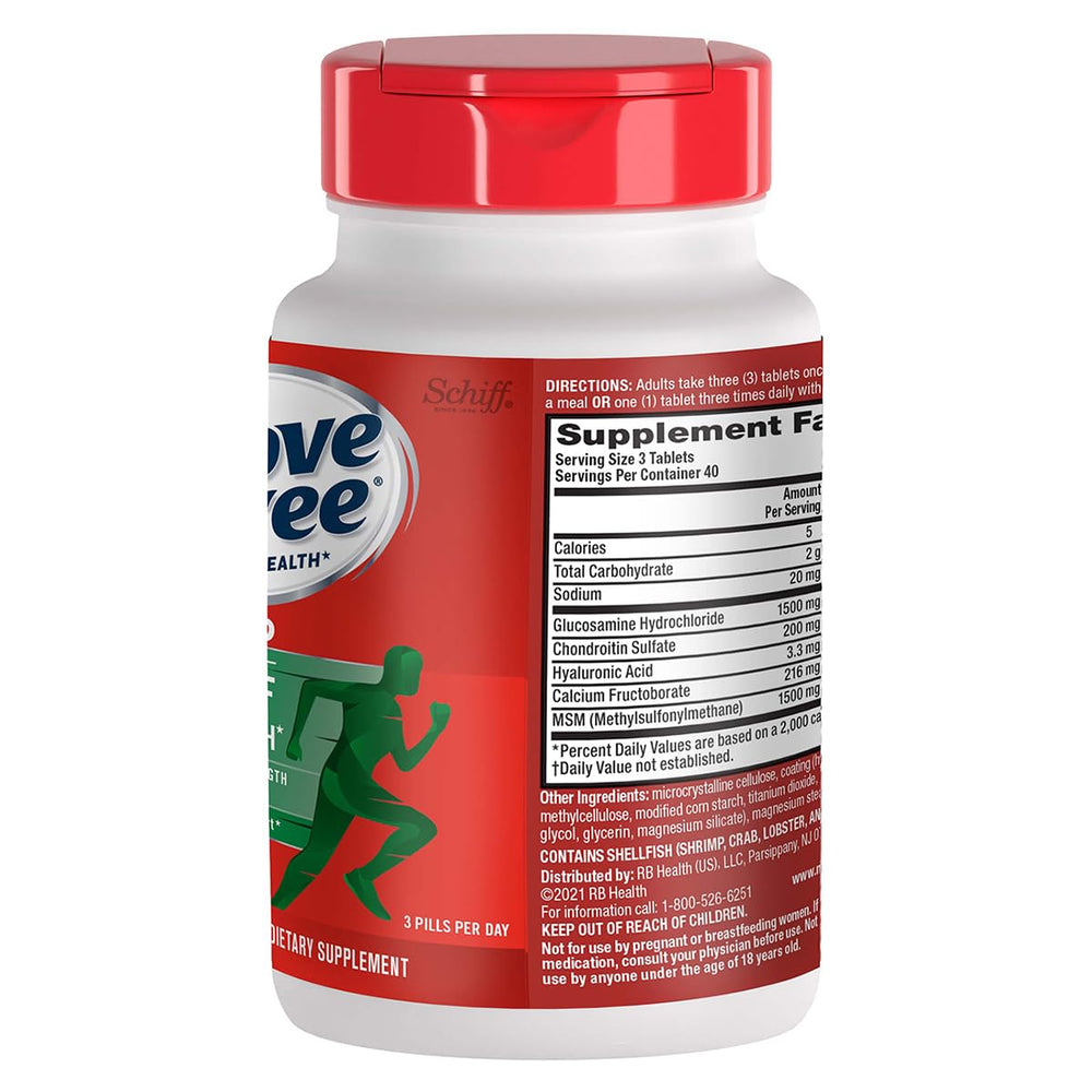 Move Free Advanced Plus MSM tablets close up showing easy to swallow coating
