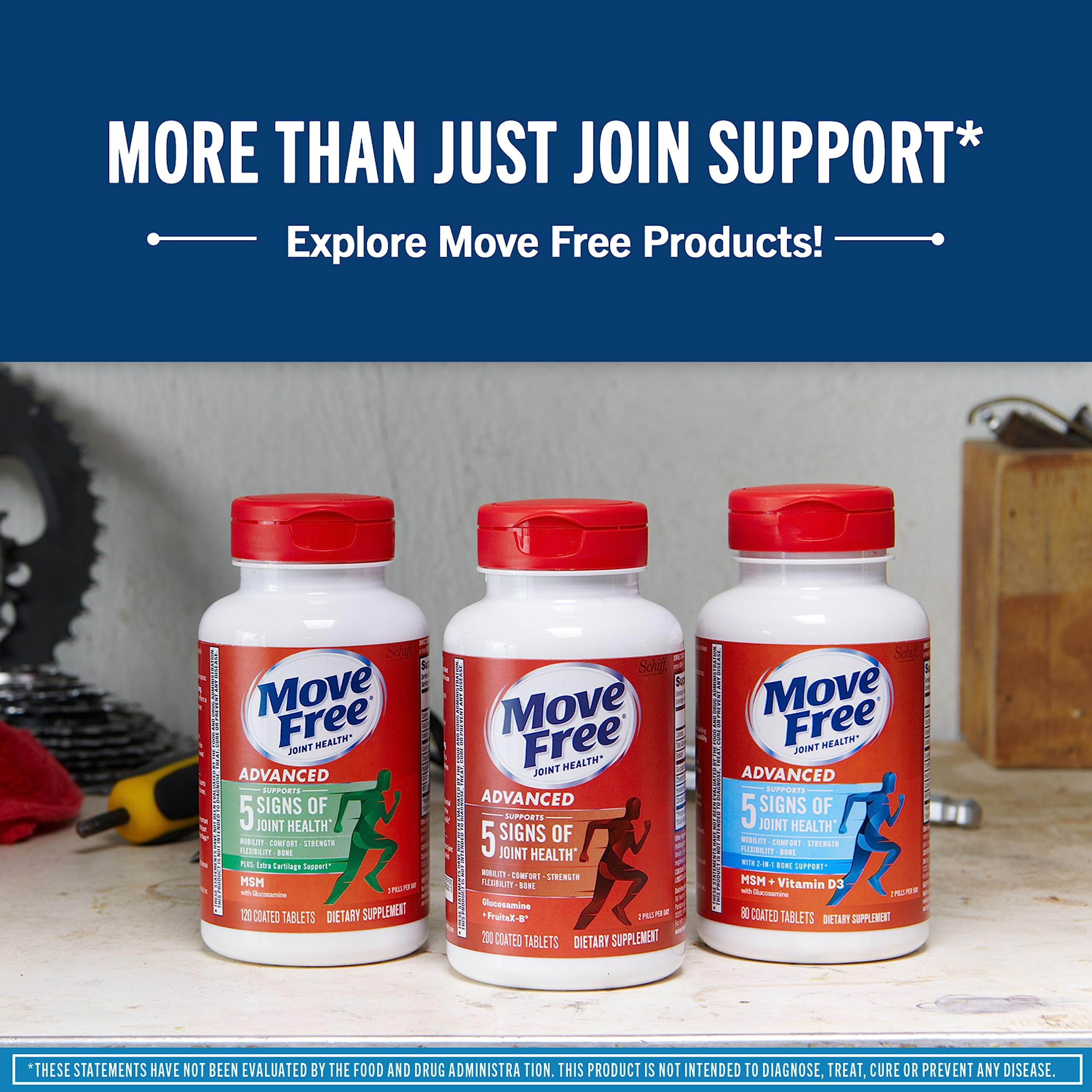 Move Free Advanced Vitamin D3 ingredient label emphasizing bone and immune health