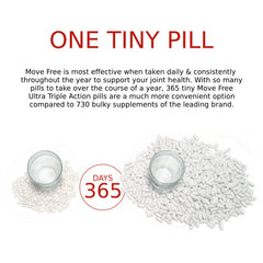 Move Free Type II Boron HA Ultra bottle pours tablets for easy daily ritual.