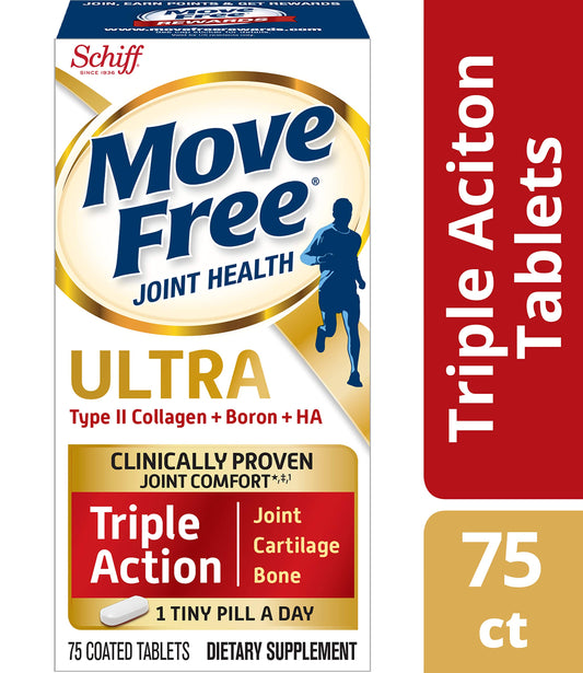 Move Free Type II Boron HA Ultra bottle front view highlighting joint support potential.