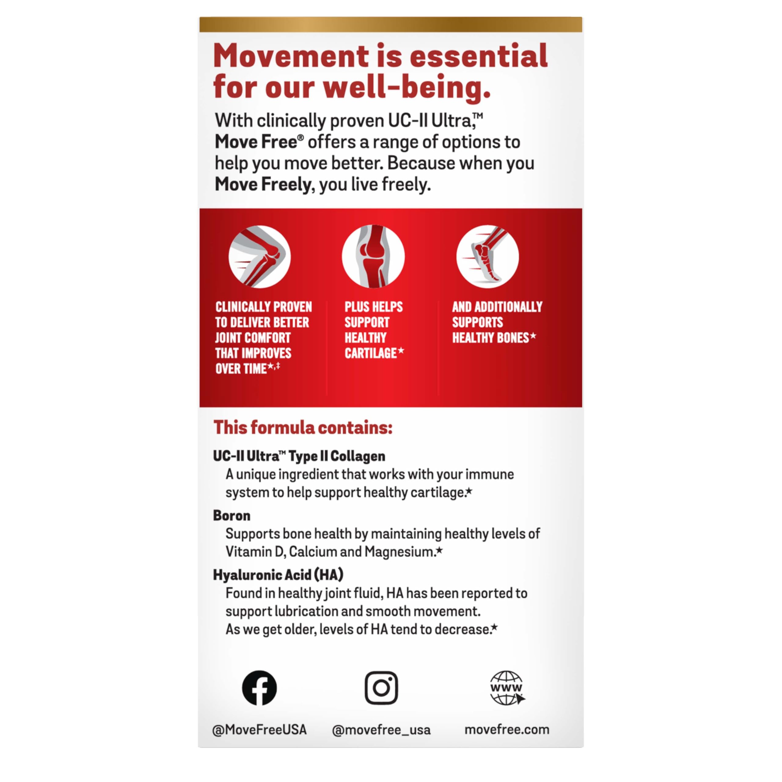Move Free Ultra carton highlights cartilage health and joint visualization.