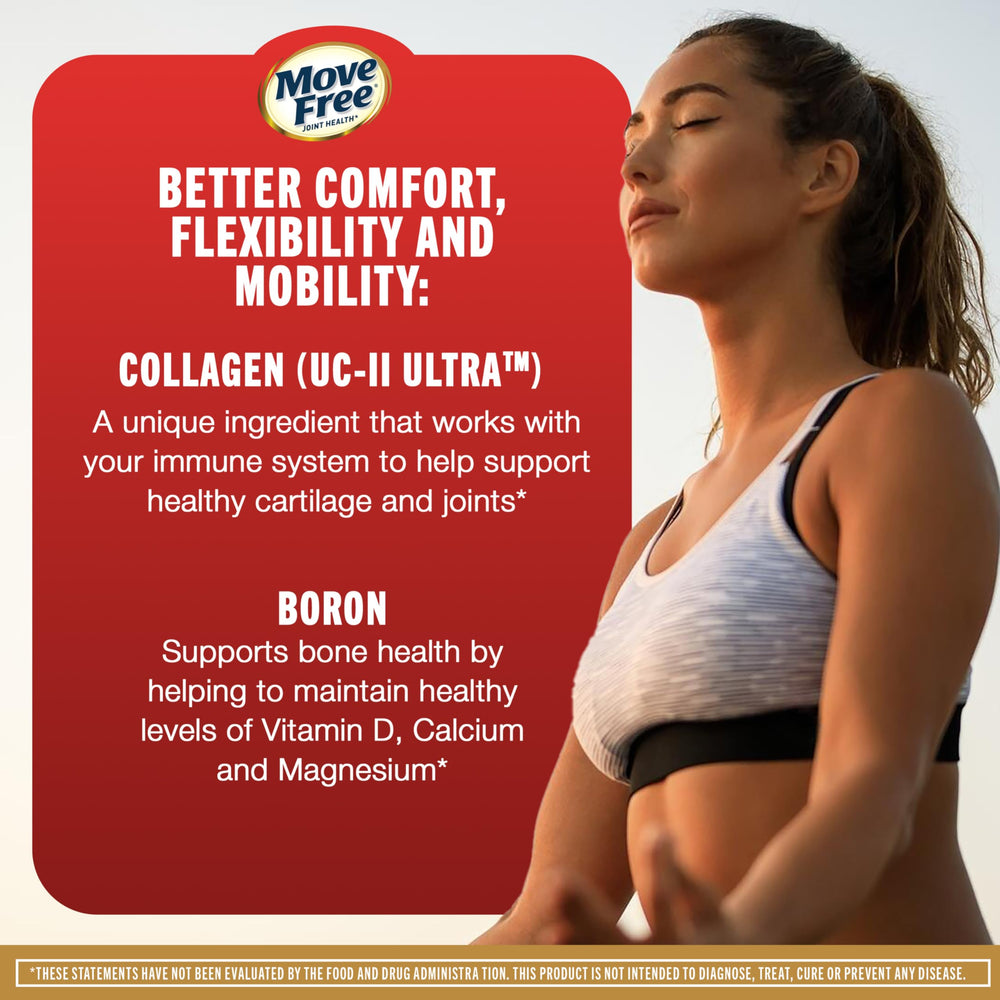 Move Free Ultra Type II collagen UC-II visual highlighting cartilage support.