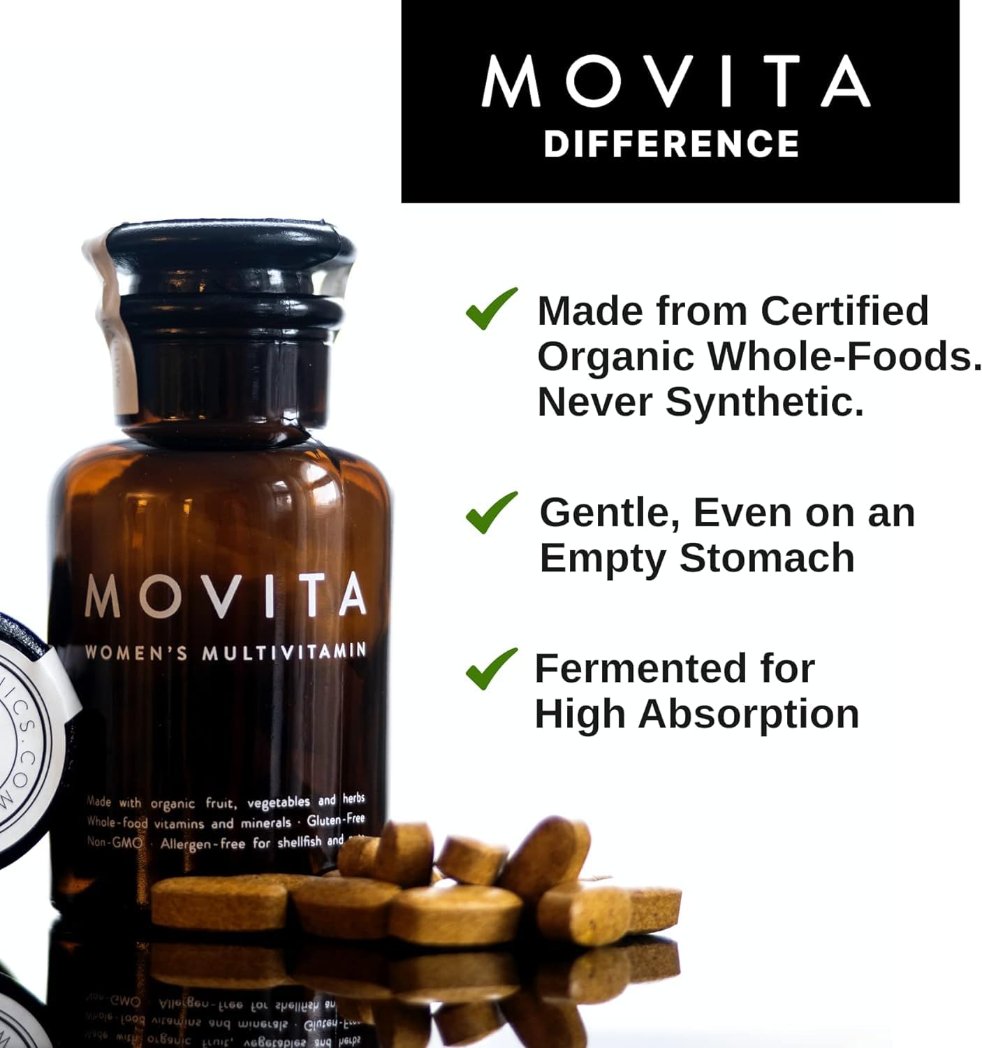 Movita bottle being poured for a quick daily routine