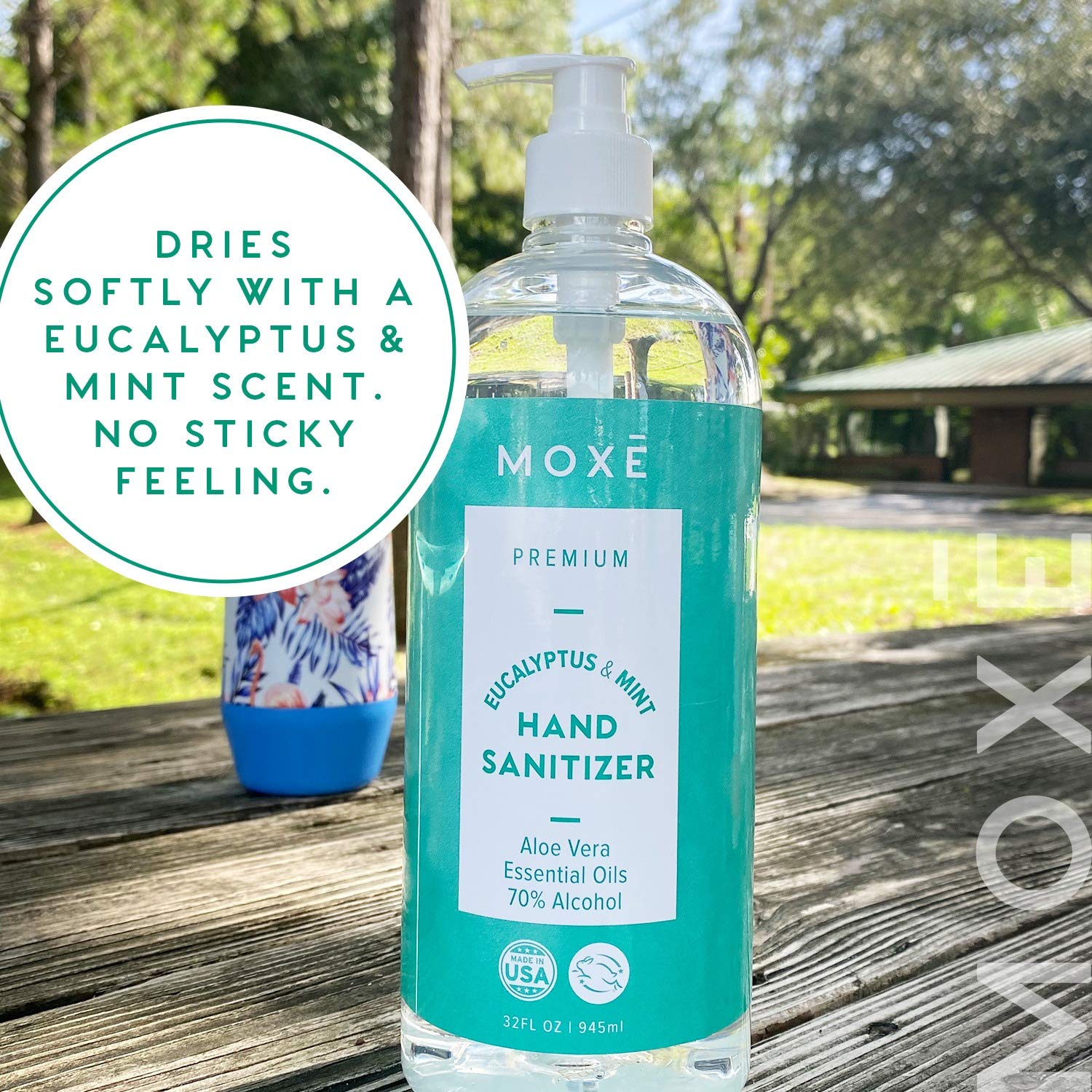 MOXE hand sanitizer on-the-go in a compact pack suitable for bags and desks.