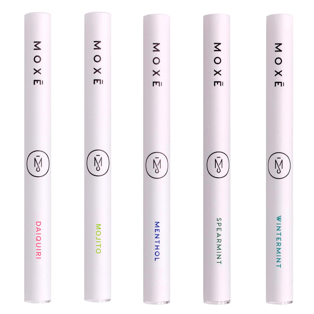 MOXE USA-made ingredients label emphasizes pure essential oils and natural mint