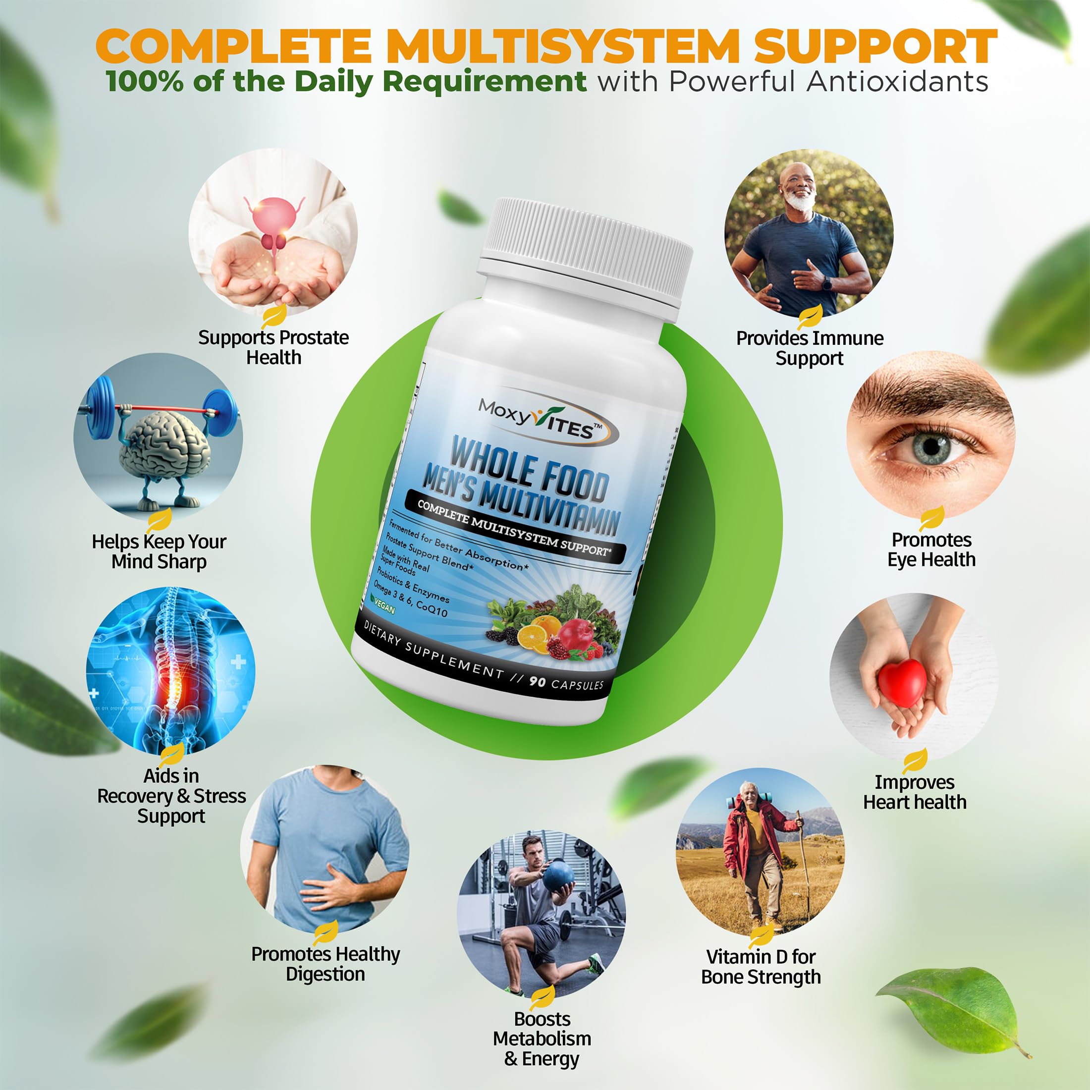 Fermented nutrients in MoxyVites multivitamin for better absorption and digestion.