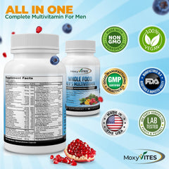 MoxyVites label design on vitamin bottle with clear ingredient information.