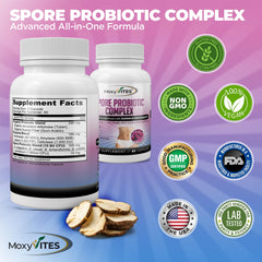 MoxyVites Spore Probiotic capsules for easy daily intake.