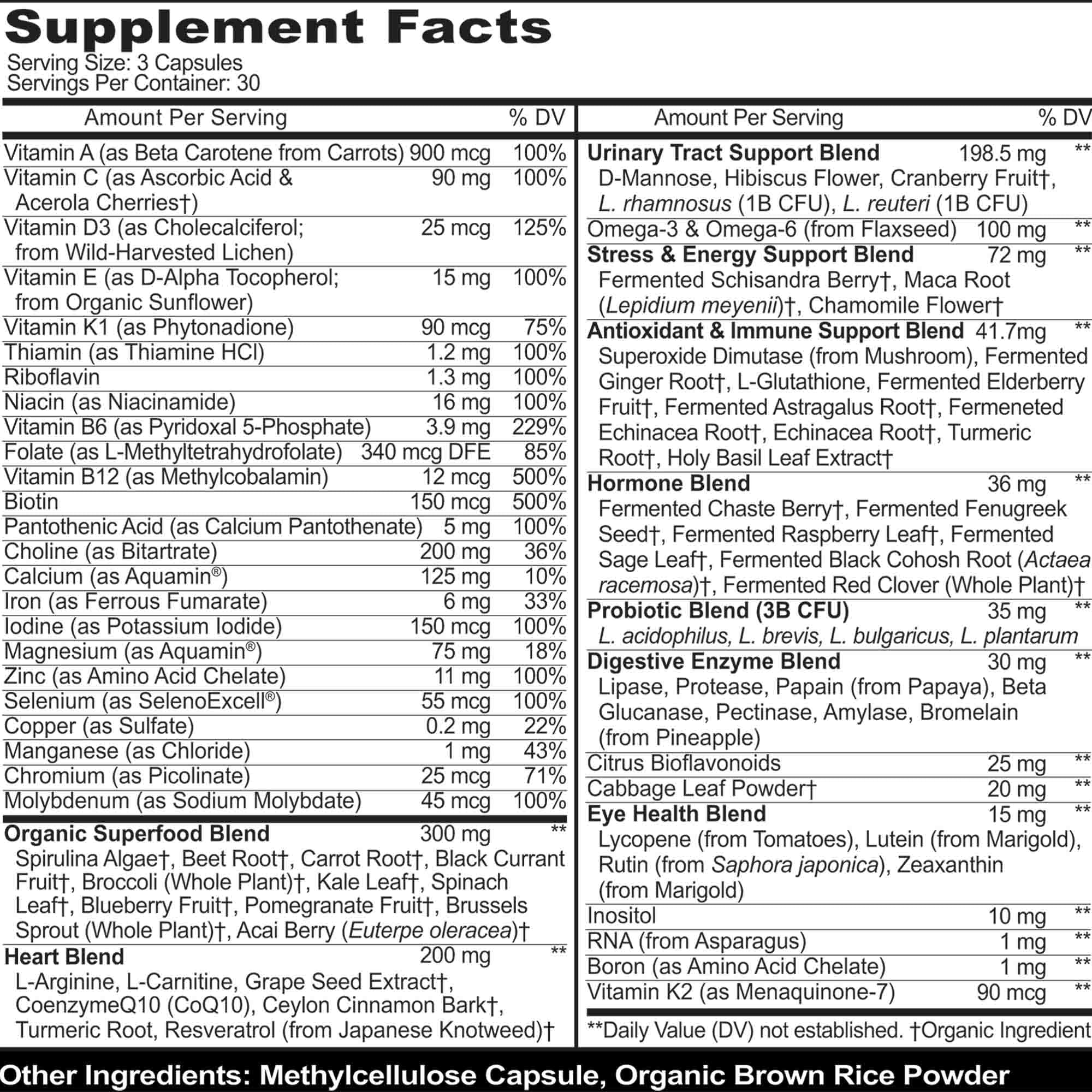 MoxyVites women capsules close-up, convenient daily capsules for streamlined nutrient intake.