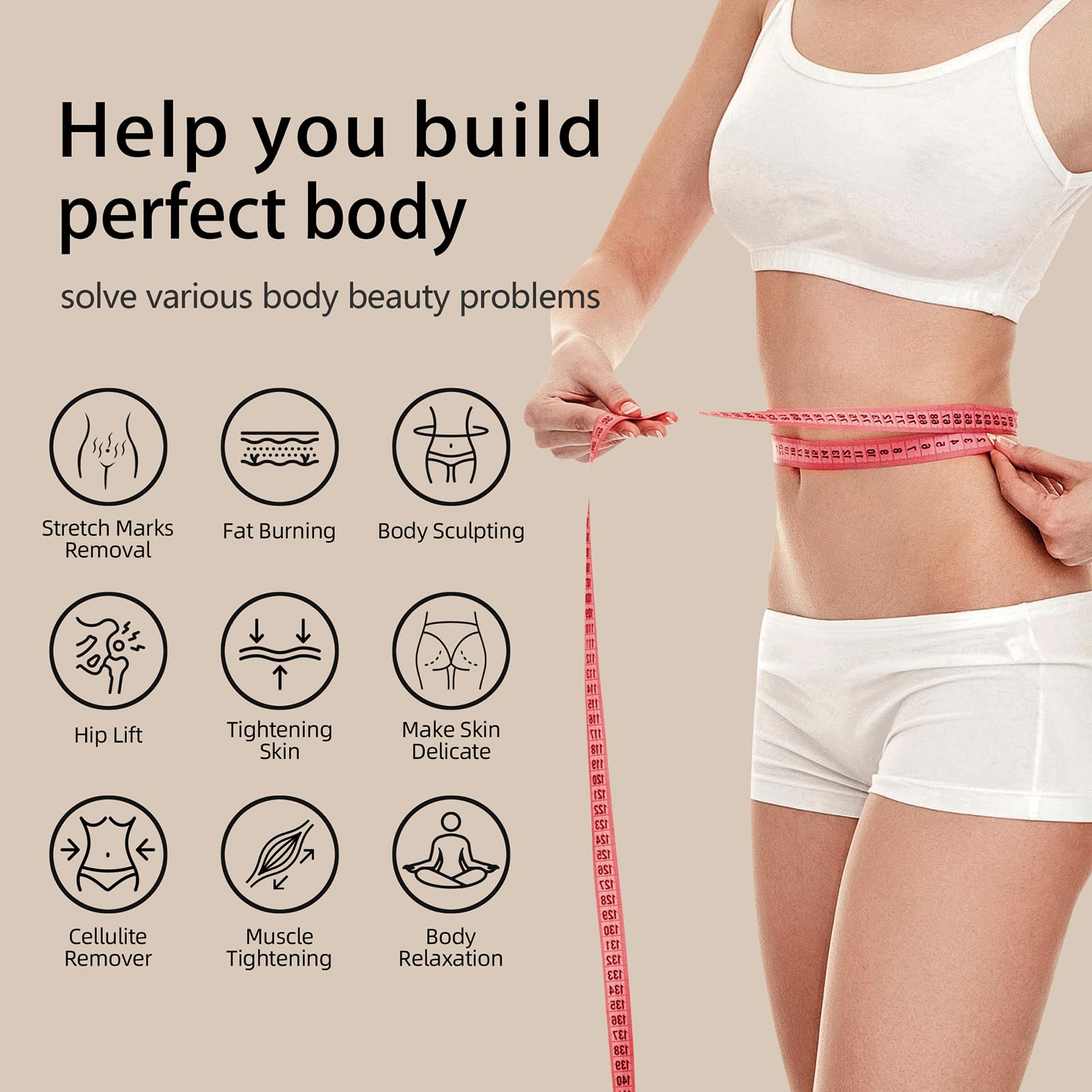 Moyac cellulite massager with LED display for easy mode and intensity control