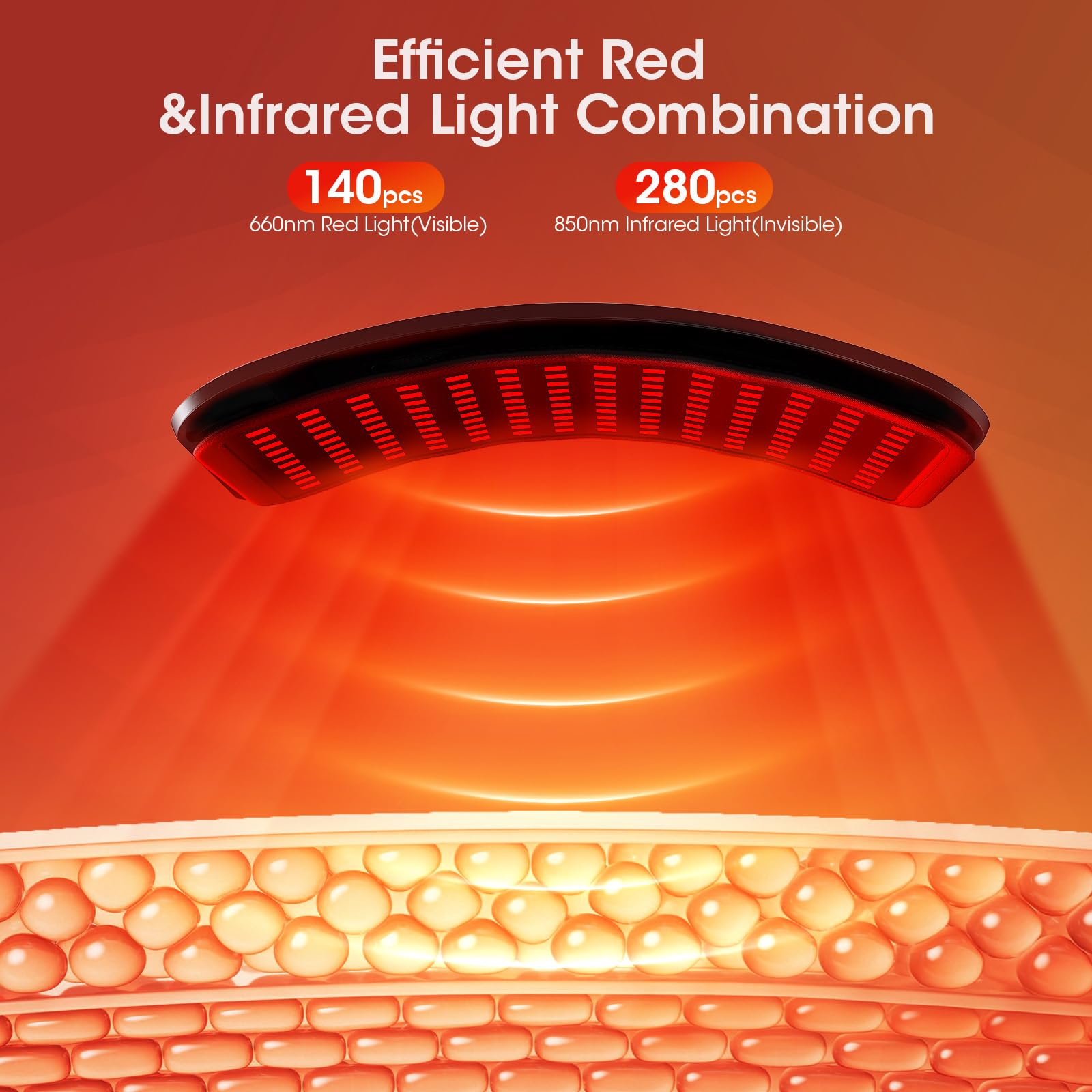 MQHOOB red light therapy lamp targets face and shoulders
