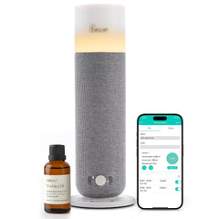MQLMF Hotel Collection diffuser with fabric wrap adds elegant texture.