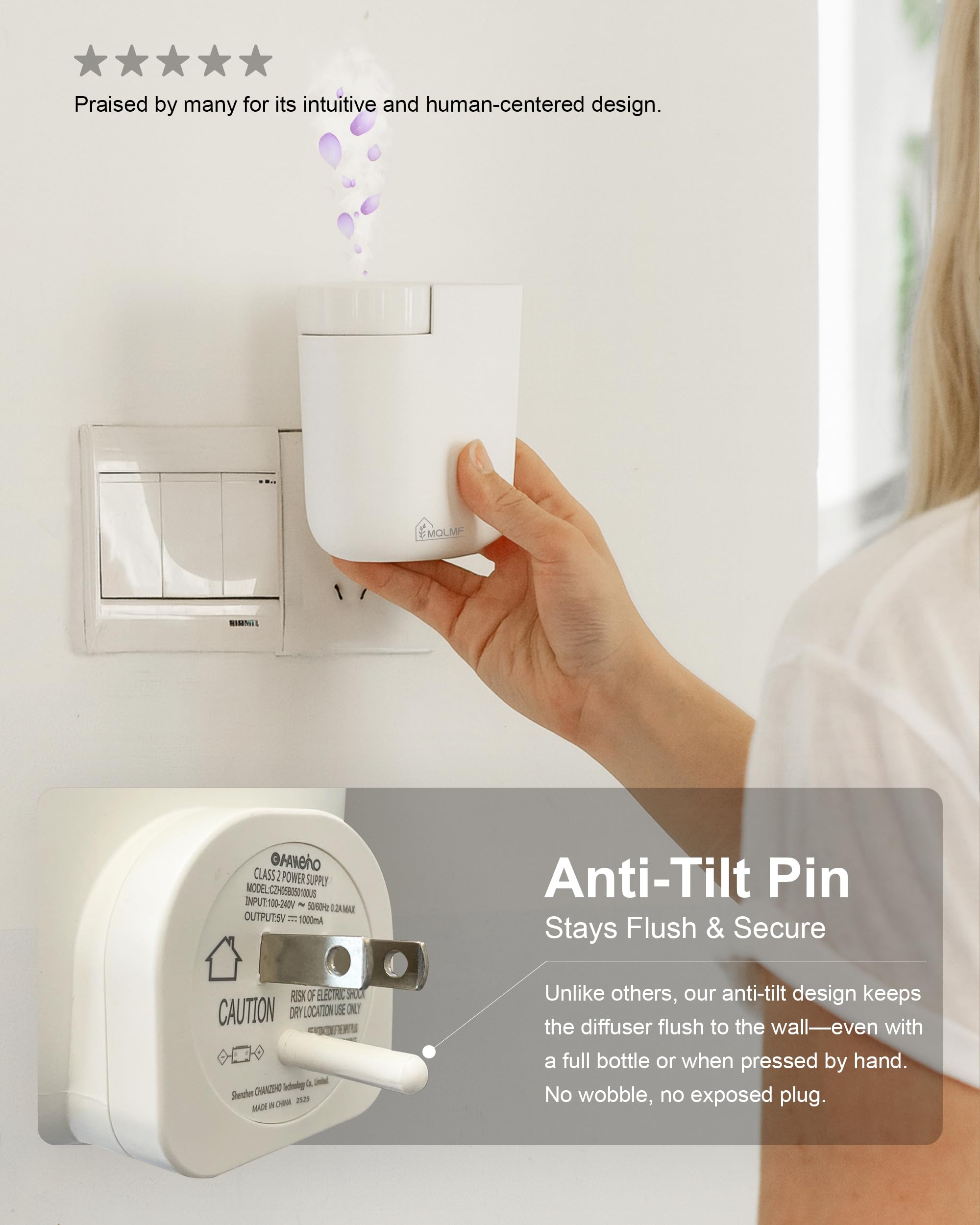 MQLMF energy-efficient design works across 110V–240V outlets for travel.