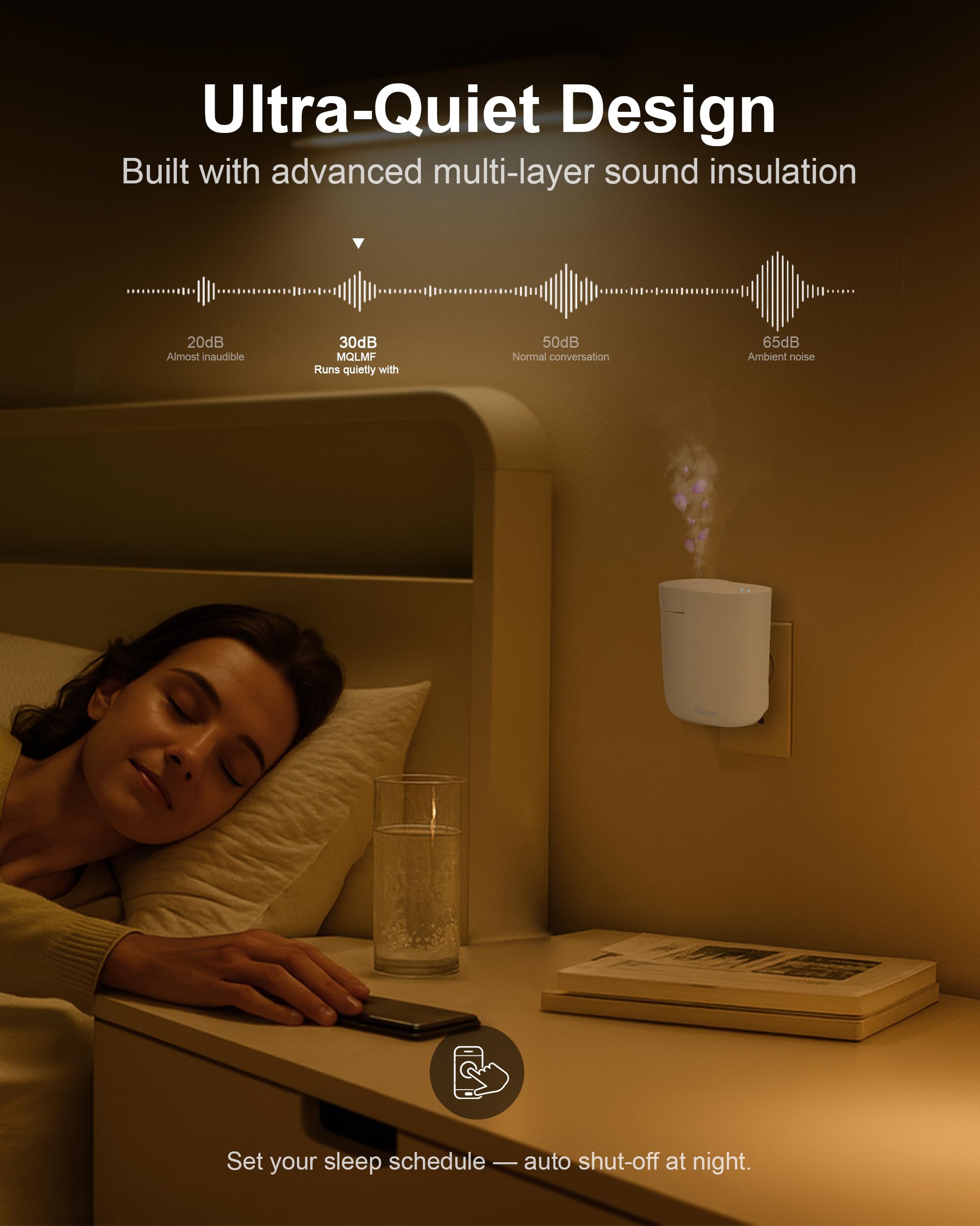 MQLMF 90° rotatable plug adapts to any outlet direction.