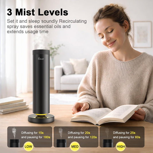 MQLMF waterless diffuser portable rechargeable design for cordless fragrance on the go.
