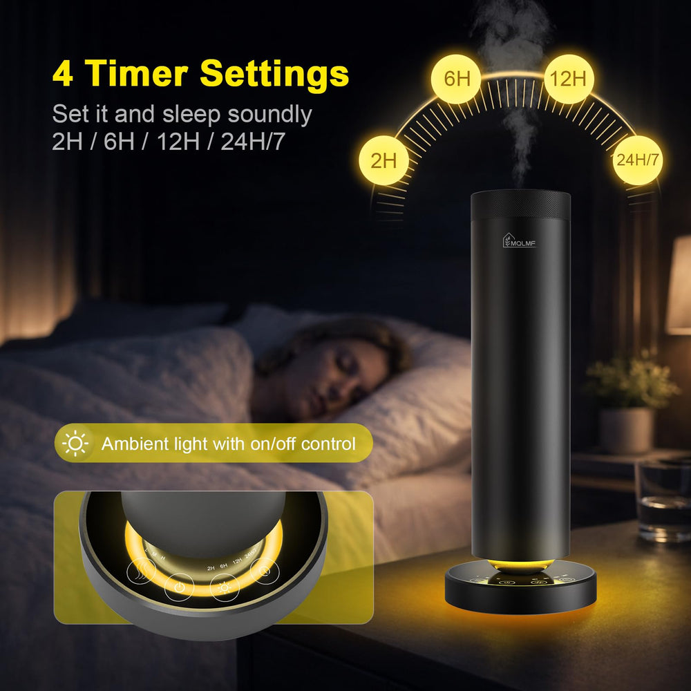 MQLMF waterless diffuser remote control and touch buttons for easy adjustment.