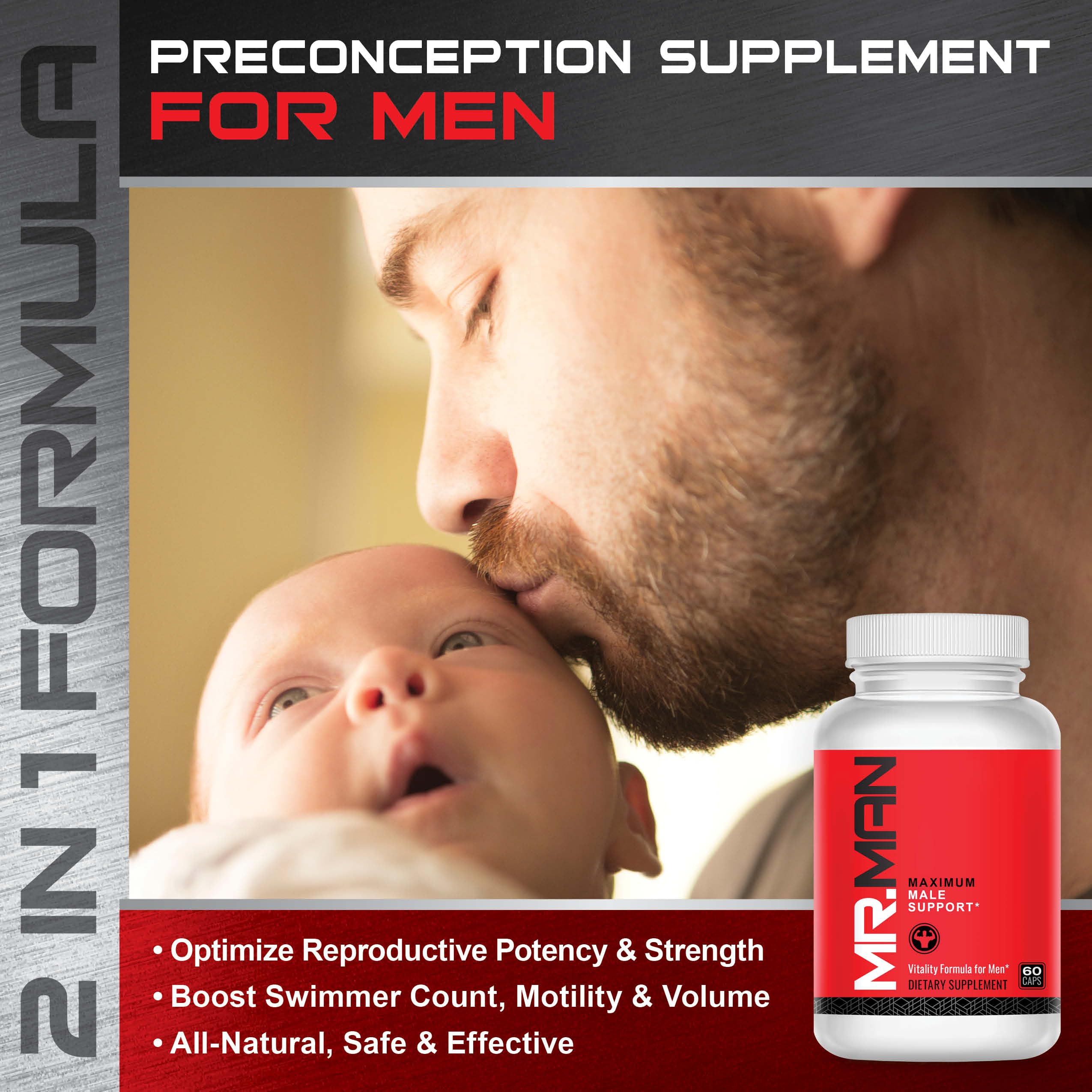 Mr. Man Support daily ritual, showing routine use for energy and vitality
