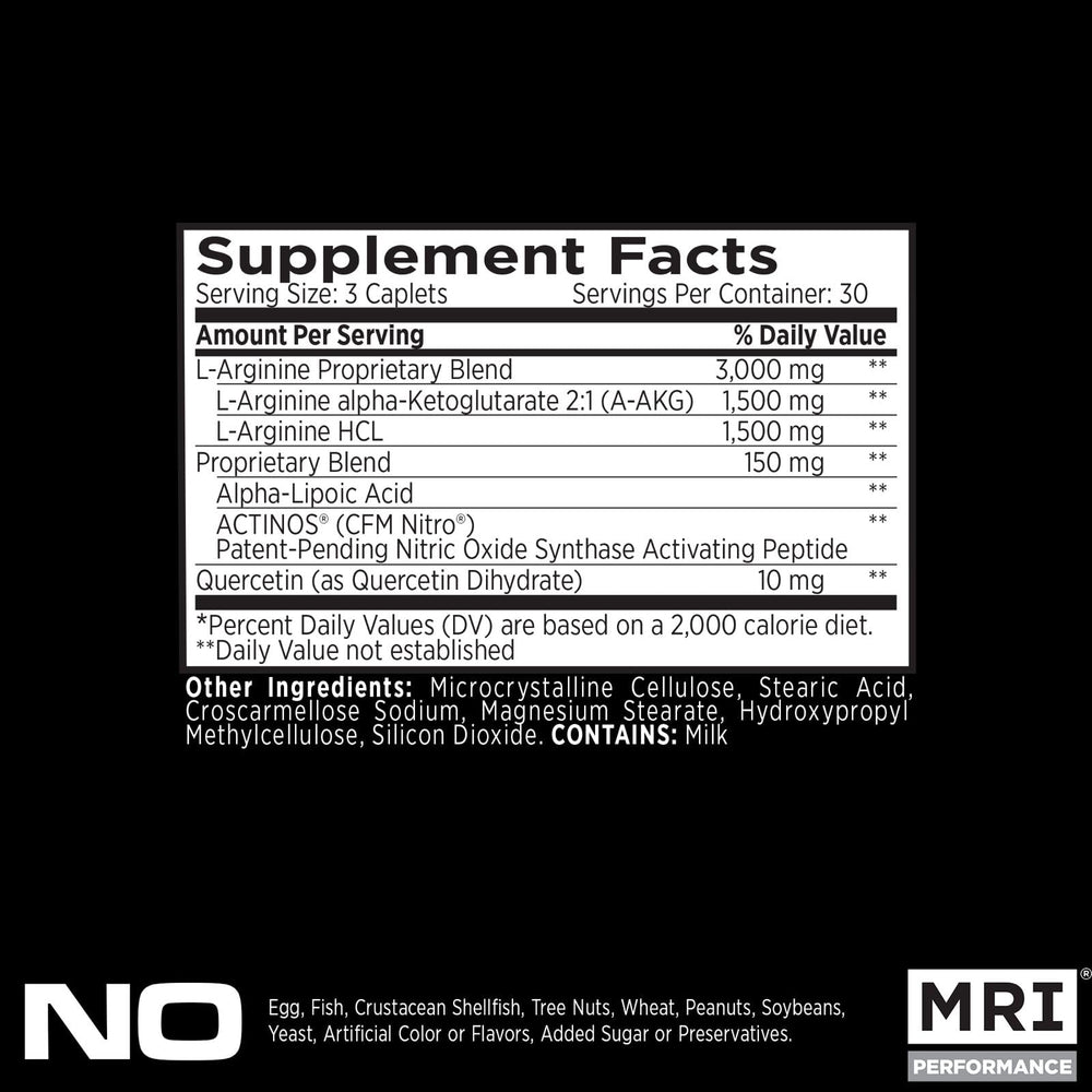 MRI Performance NO2 bottle pour highlighting caplet dosing during training