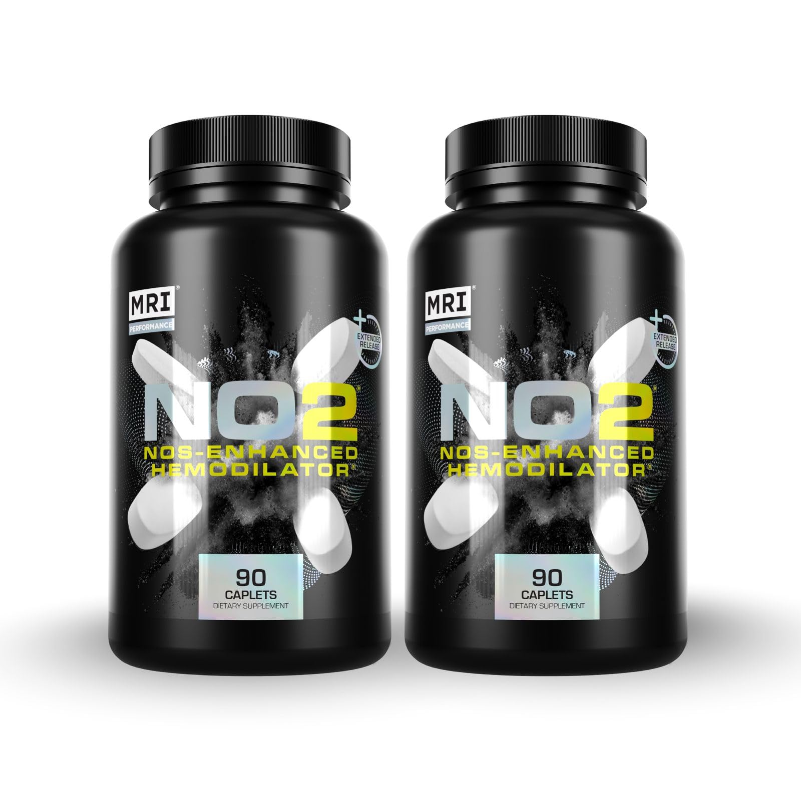 MRI Performance NO2 original bottle front showing nitric oxide support for workouts