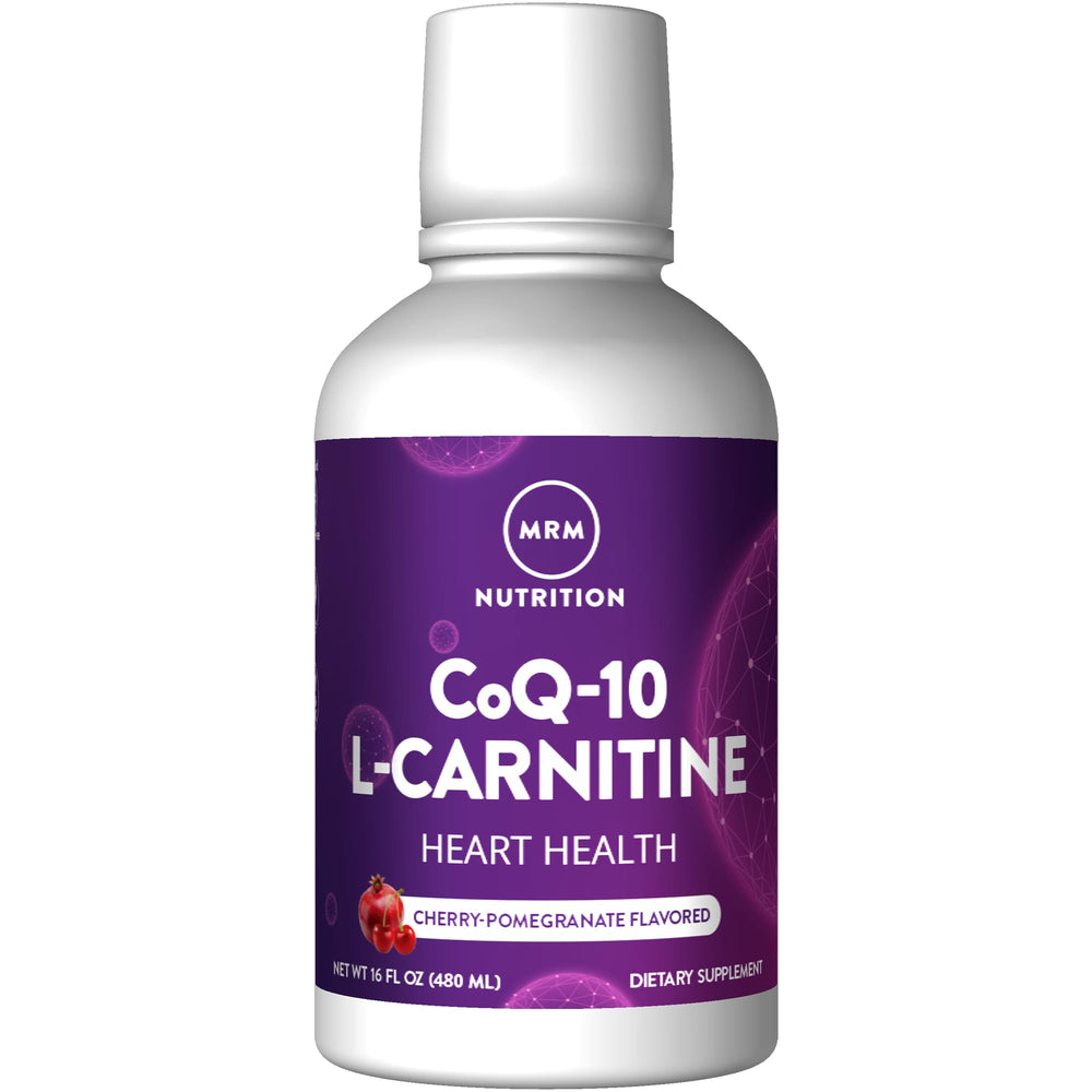 MRM CoQ-10 L-Carnitine Cherry-Pomegranate bottle for energy support.