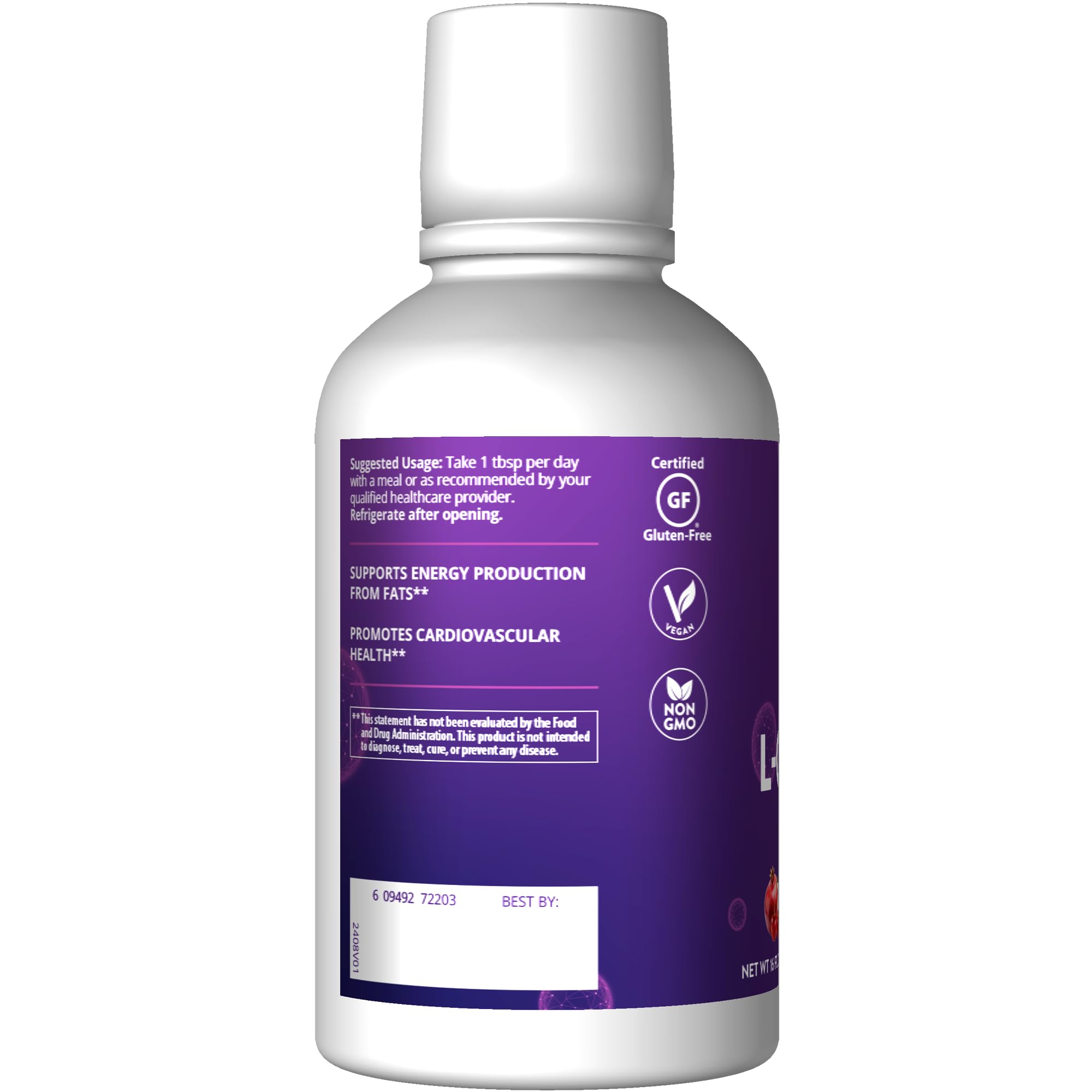 MRM CoQ-10 L-Carnitine liquid poured for daily use.