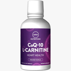 MRM CoQ-10 L-Carnitine liquid bottle—energy support and antioxidant benefits.