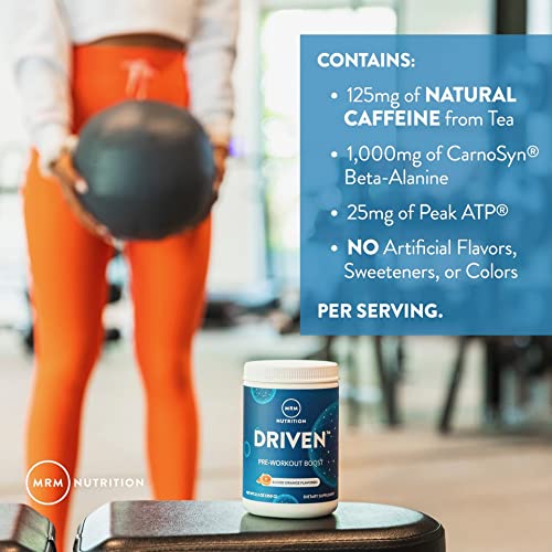 MRM Driven energy and focus visuals with caffeine and ATP support for workouts