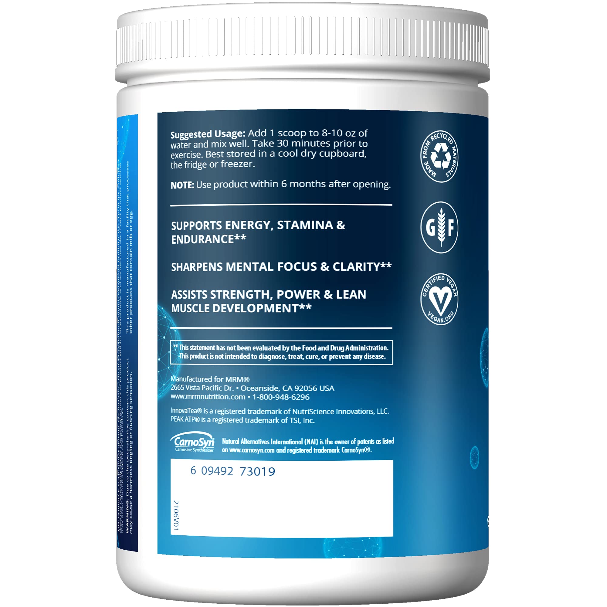 MRM Driven glass with powder suggesting hydration during workouts