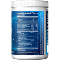 MRM Driven powder scoop beside bottle highlighting vegan gluten-free energy