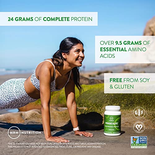 MRM Veggie Elite jar features gluten-free label for allergen-conscious athletes