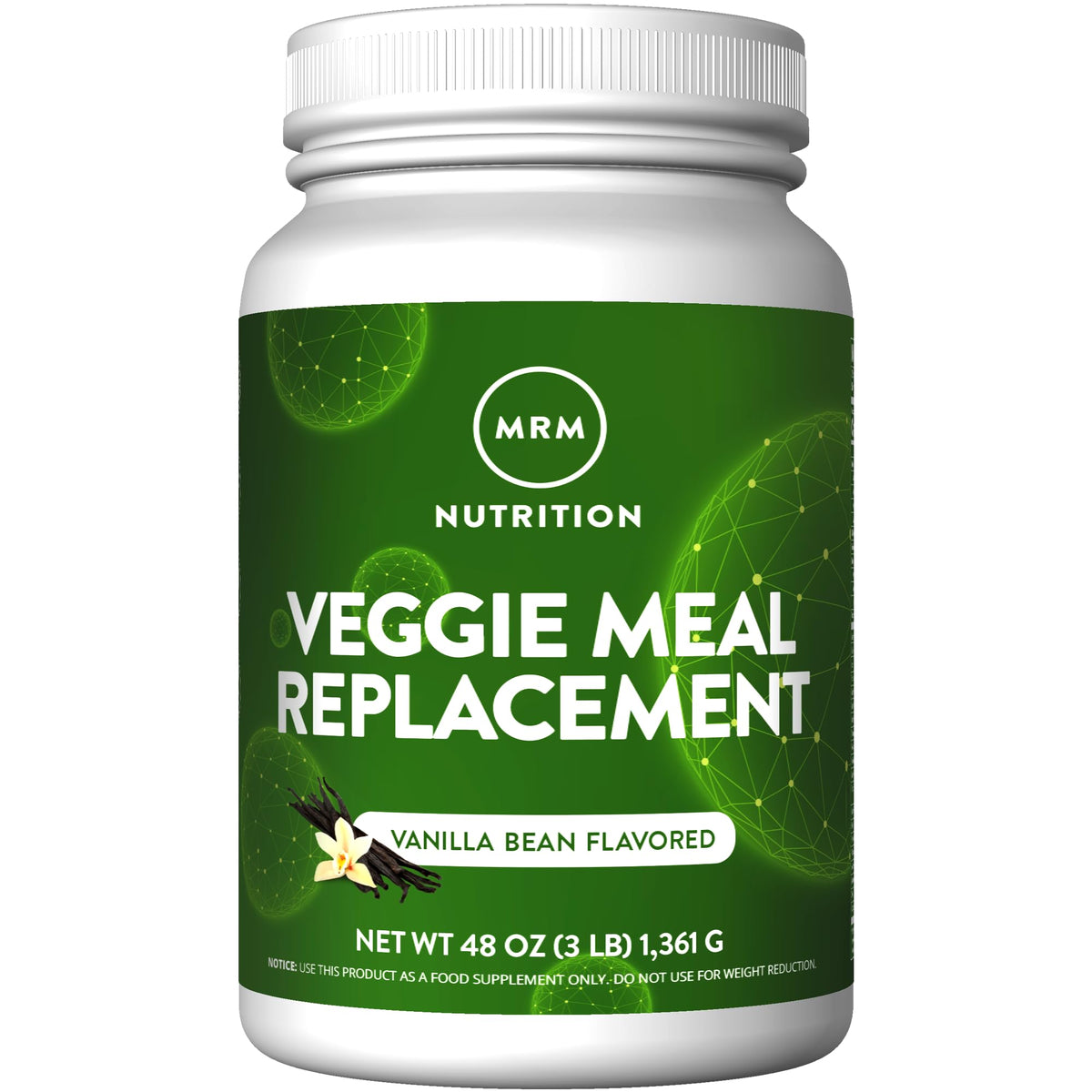 MRM Veggie Meal Replacement Vanilla Bean powder for quick, balanced nutrition