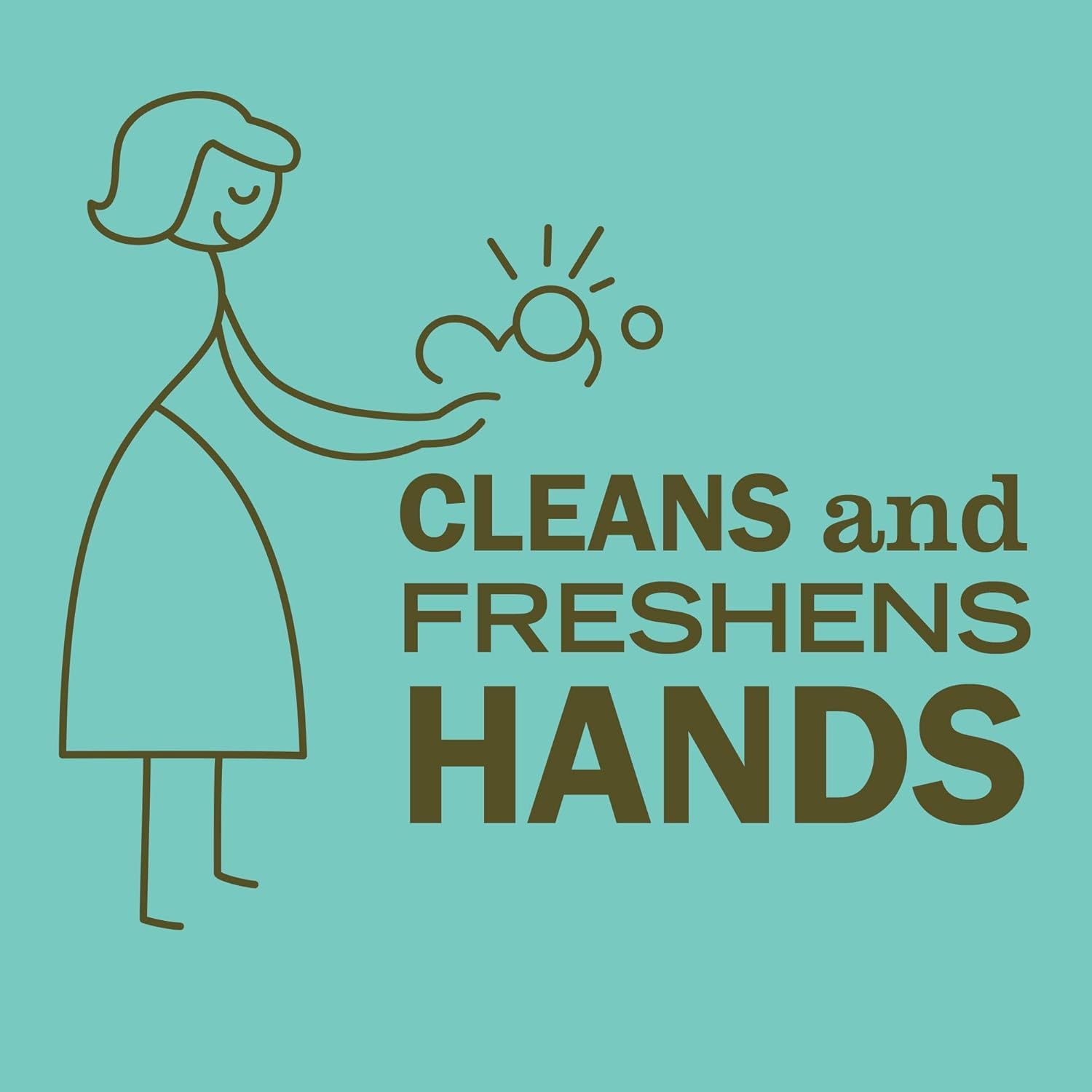Mrs. Meyer's Basil sanitizer in action, easy spray dispense for quick clean.