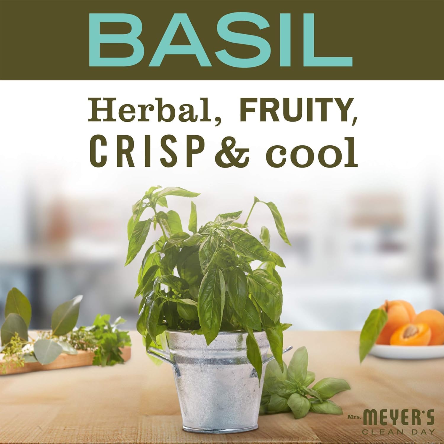 Mrs. Meyer's Basil sanitizer on-the-go use, pocket-friendly protection.
