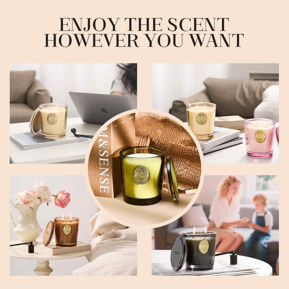 MSENSE cozy ambiance for bedrooms or common areas with long burn time.