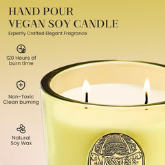 M&SENSE dual-wicks close-up showing steady burn and even fragrance release.
