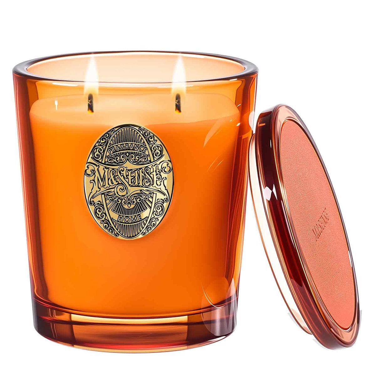 M&SENSE large two-wick candle soy-wax jar for long-lasting home fragrance.