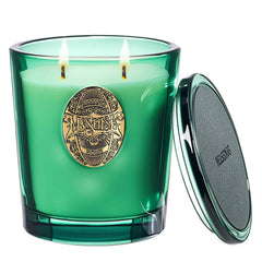 M&SENSE large two-wick soy candle in eucalyptus cedarwood for extended aroma.