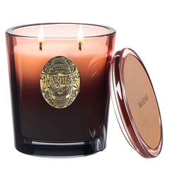 M&SENSE large two-wick soy candle in mahogany sandalwood jar fills rooms with warm ambience