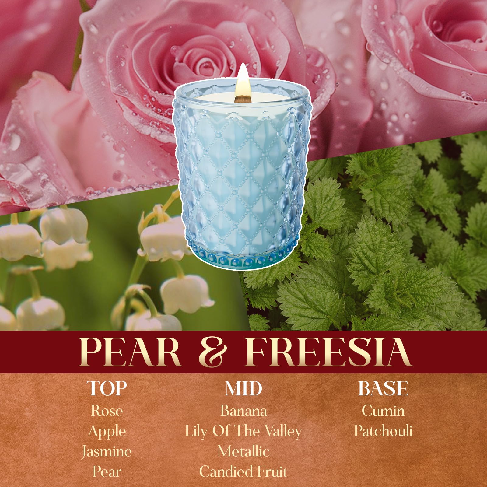 M SENSE Pear and Freesia candle ready for gifting with fragrance