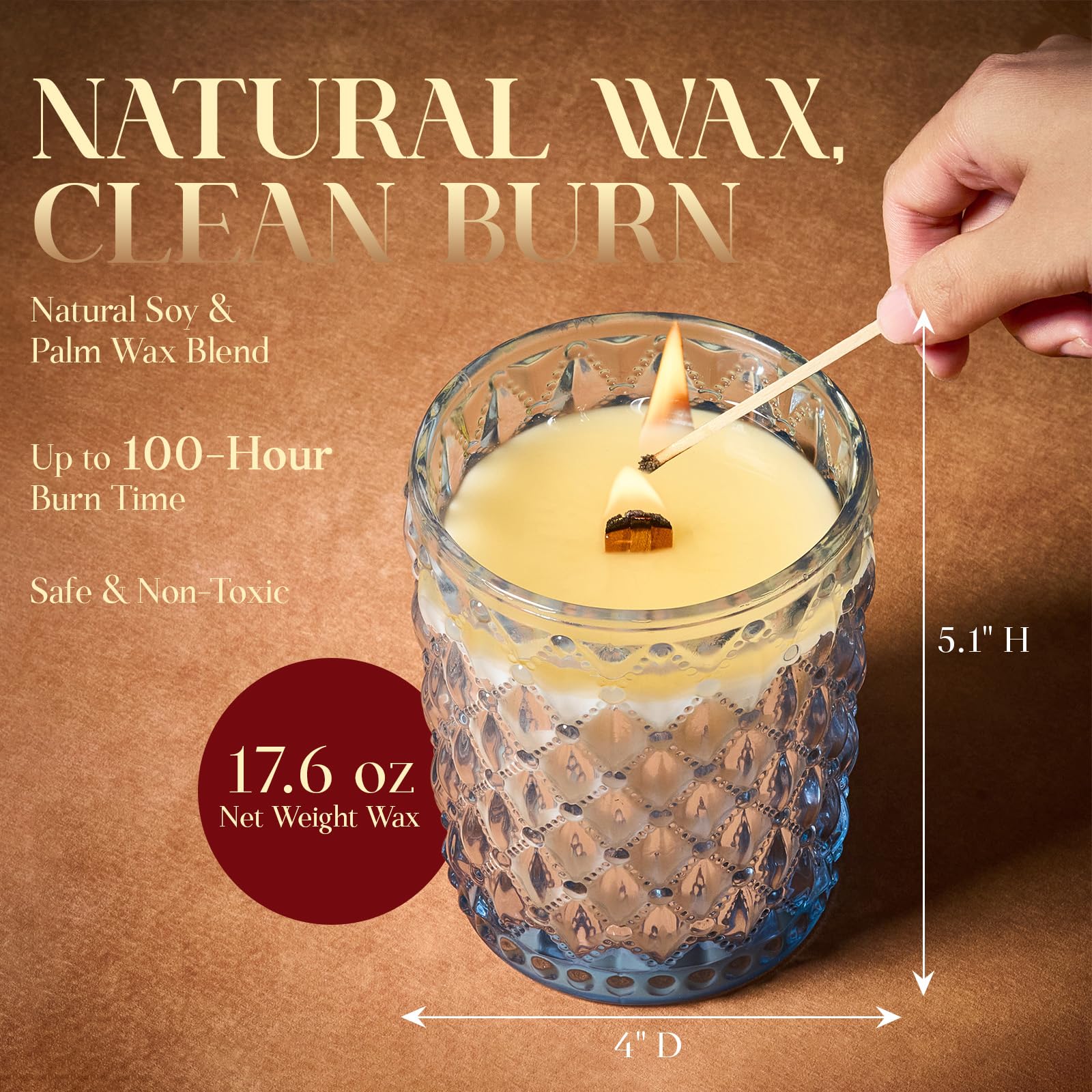 M SENSE Pear and Freesia candle in a cozy room ambience setting