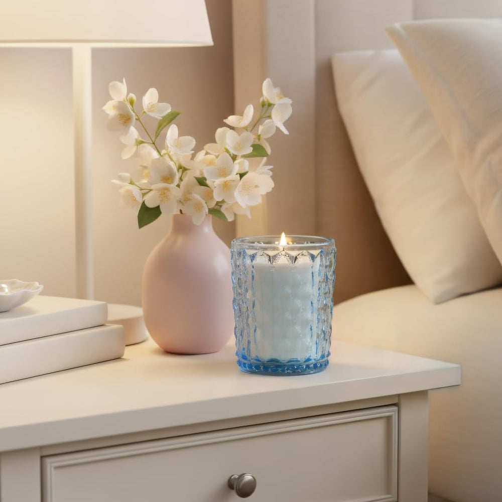 M SENSE Pear and Freesia candle elegantly wrapped for gifting