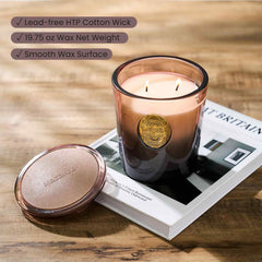 M&SENSE luxury candle in reusable glass vessel adds chic decor
